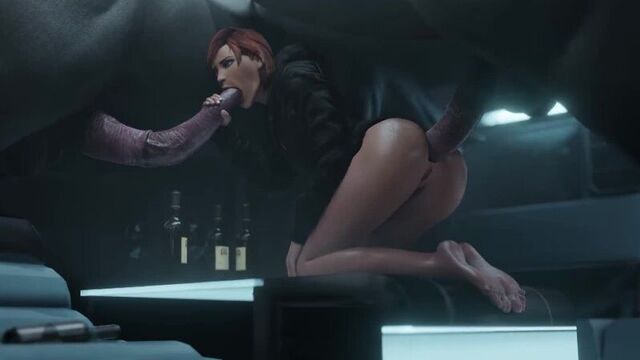 Mass Effect - Джейн Шепард убложает двух коней 18+
