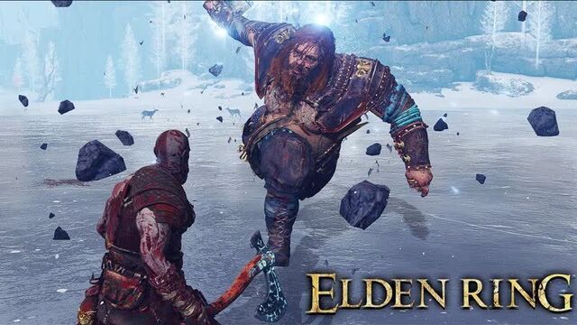 KRATOS VS THOR Boss Fight — God of War Ragnarök X ELDEN RING