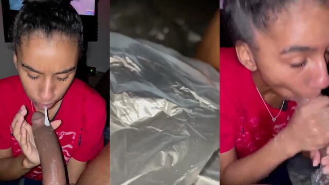Ebony guy gave his brain to be eaten by a hot chick