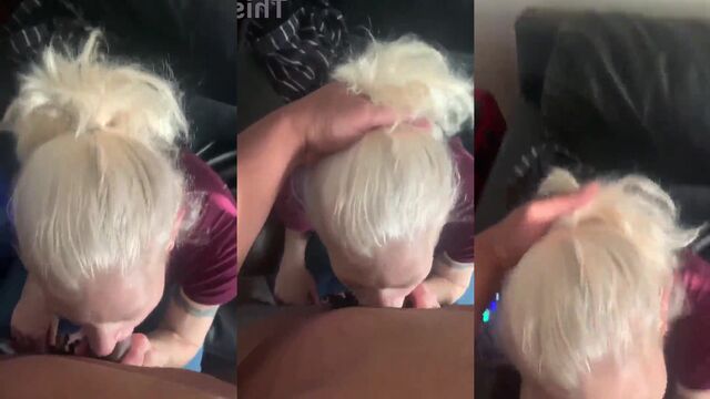 Addicted crackhead gets his dick gummed by a hot mature granny