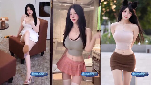 A sexy girl is dancing in a woodelf cosplay costume