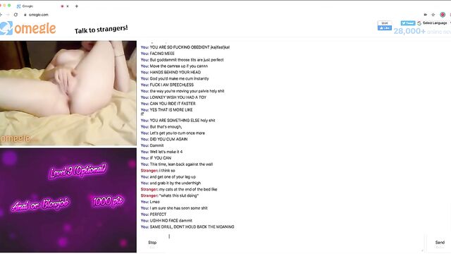 Greek whore caught on Omegle cam, gets fucked and cum shot