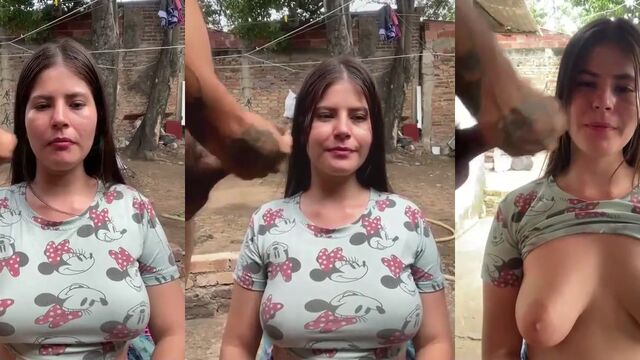 I helped a cute Latina with big tits during a live cam show