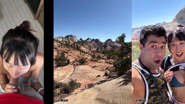 A couple of travelers get laid in public, watched by curious voyeurs