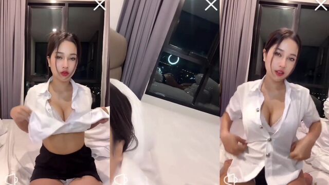 Sexy Bigo live show with a stunning Thai girl performing twerk and moan
