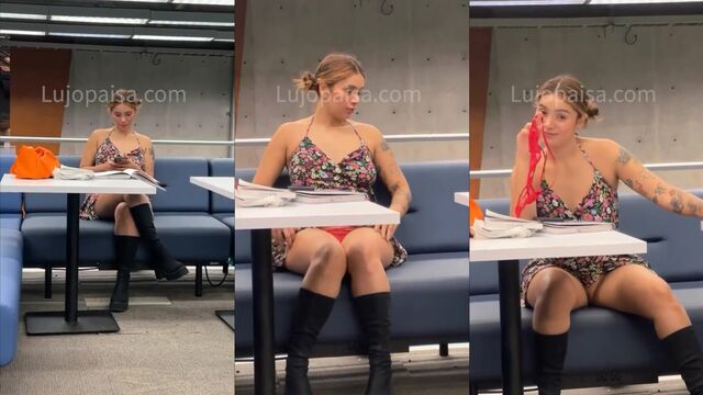 A risky public masturbation in lingerie, just for the thrill