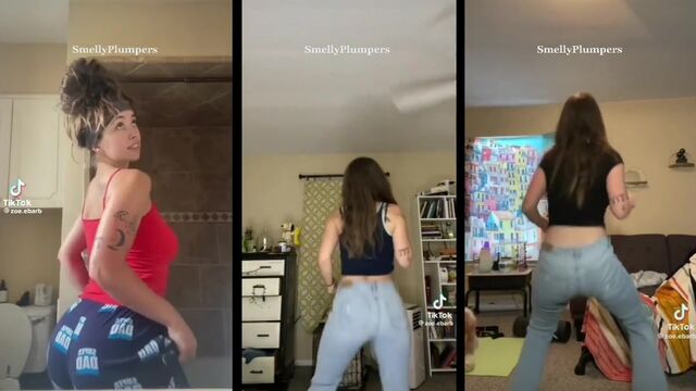 Thick snowbunny Zoe shakes her ass in a sensual tiktok video