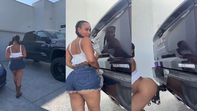Ebony negrita gets fucked by tow truck driver on the road