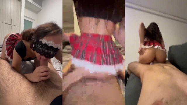 A stunning college girl makes a messy blowjob video for her boyfriend