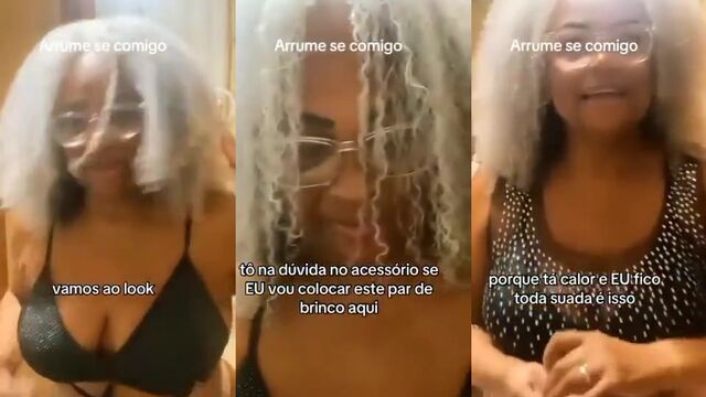 A big ass woman shows off her body while shaking it with passion