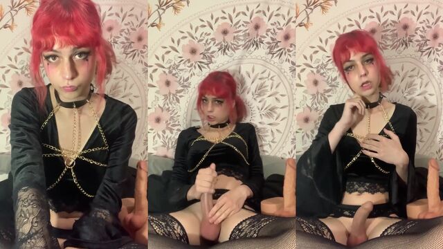 Femboy moans and whimper from rough fucking in bondage and gets creampied