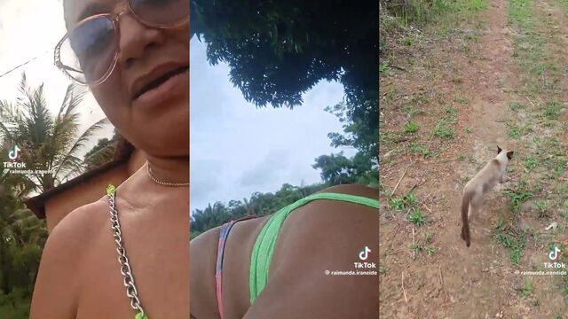 A very hot and sensual woman showing her holes to the neighbor