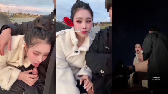 Asian couple gets fucked on the staircase part 1