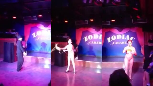 Stiky Viky performs a captivating magic pussy show
