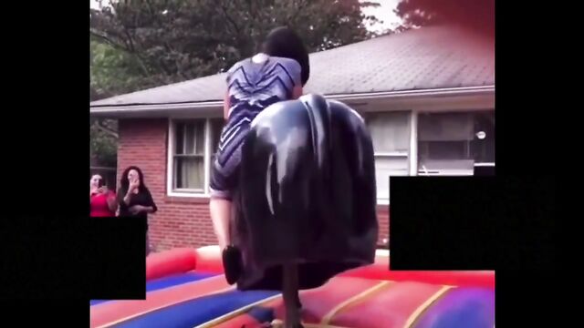 A teacher got fucked by a mechanical bull in an upskirt scene
