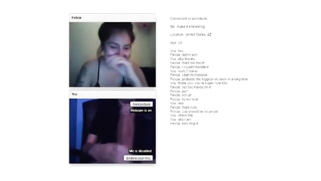 Guy’s huge dick shocked girl from Omegle/MonkeyApp reaction