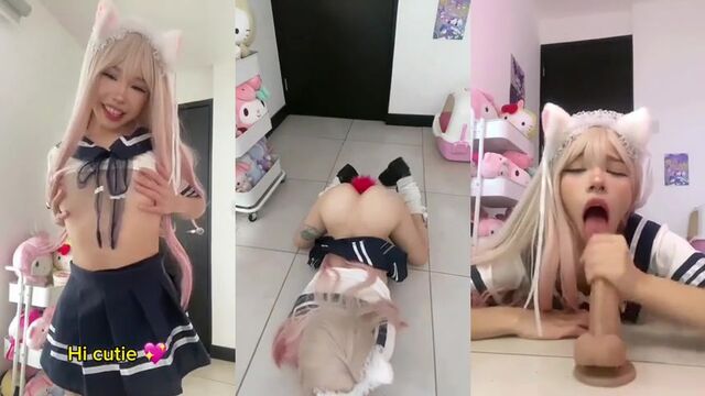 Hermosa blanquita Argenta mamando suculo con gran éxito