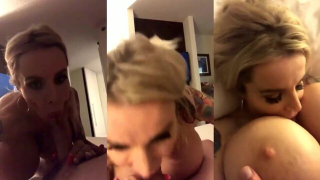 Bimbo gets her massive fake tits fucked hard by a horny stud