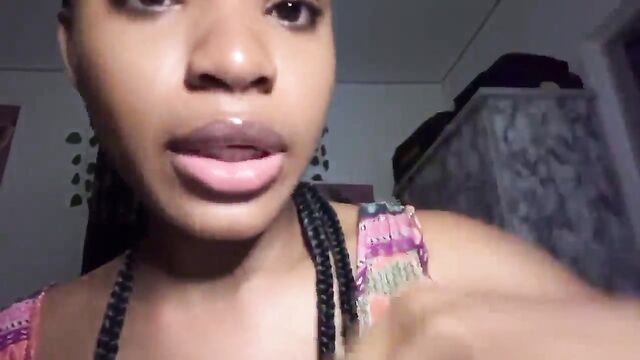 Soft talking slut Brenda in fishnet lingerie seduces with her tongue