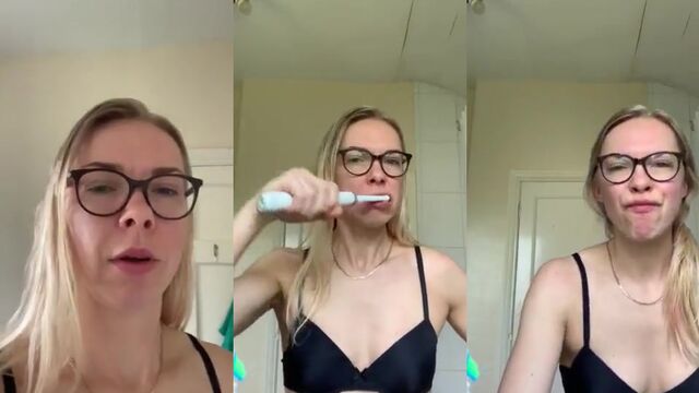 A woman is begging for attention while getting humiliated in a bold way