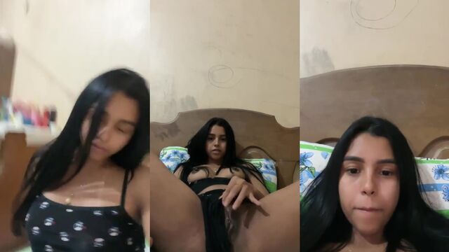 A delicious girl was masturbating with a vibrator and had a great orgasm