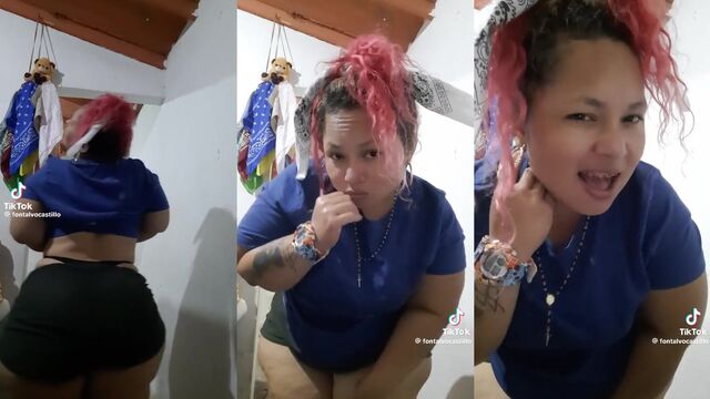 Gordita shows her big ass in a delicious TikTok-style dance