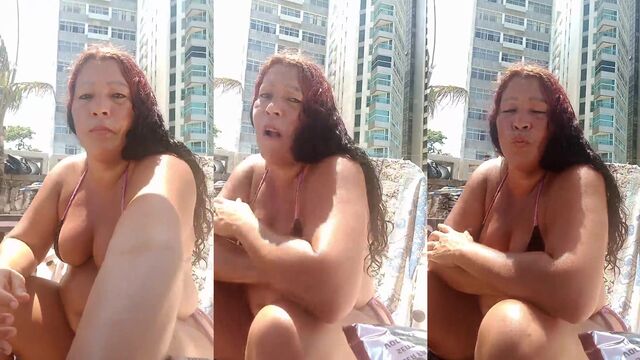 Hot mature woman shows off big ass in lingerie on YouTube