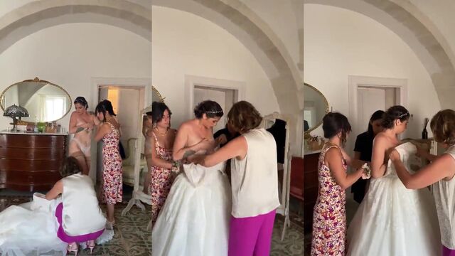 The bride got married, but she still wants to have fun