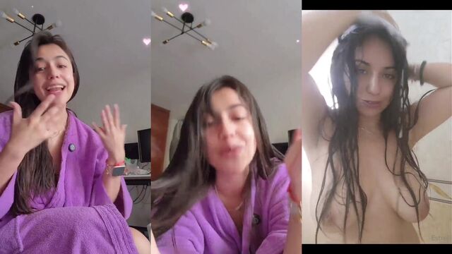 I play with my big tits at the mall and excite myself