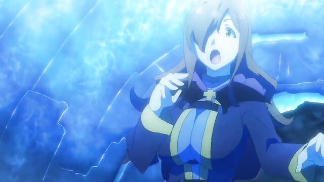 Konosuba Aqua, Darkness, and Wiz fuck in slutty costumes - a hot Rule 34 edit