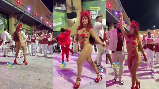 TikTok influencer shows her bikini body dancing in the nude