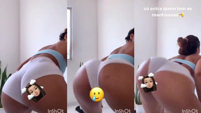 A hot big ass wiggling with funk and no panties on
