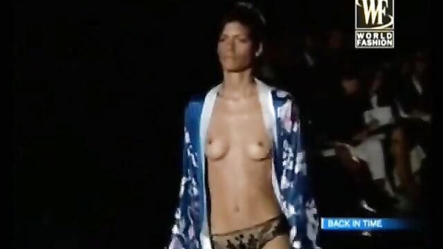 Nip slip fashion show with sexy models and softcore action