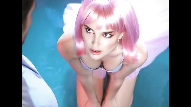 Natalie Portman gets a cum facial after giving a mind-blowing blowjob in this hot parody scene