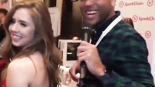 Lena Paul is a naughty journalist with big tits