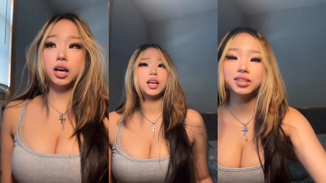 Cute Chinese ABG Annie Zheng shows her big boobs on TikTok Live