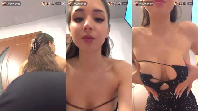 Hot Latina baddie does a nipslip while teasing with the clapper
