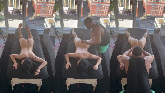 Latina beauty Mia Valentine gets her pussy wet with tantric massage