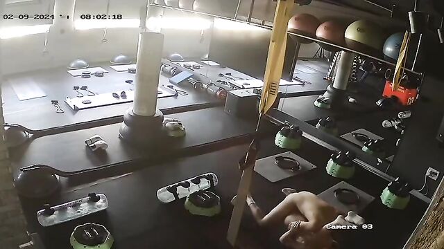 Professor grades his students by fucking them after taking Pilates classes