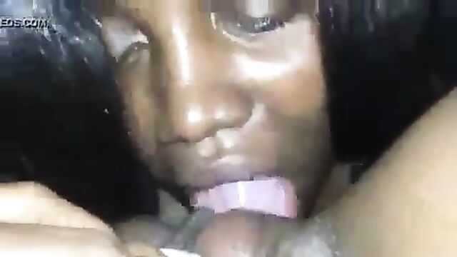 Two black beauties are having fun with each other without any guys