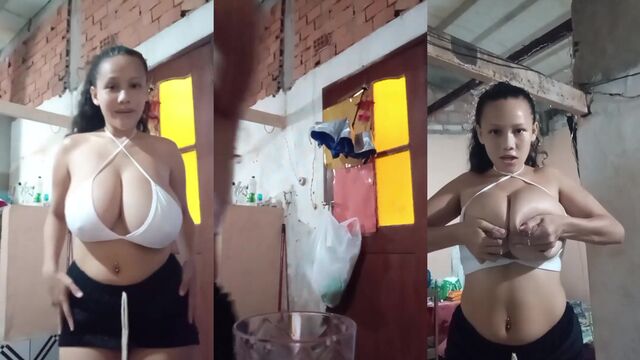 Morena tetuda gets fucked hard in the bathroom