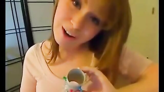 Femdom goddess uses toilet paper roll as a playful toy CBT