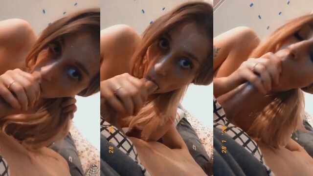 A cute college girl gave her boyfriend a deepthroat blowjob