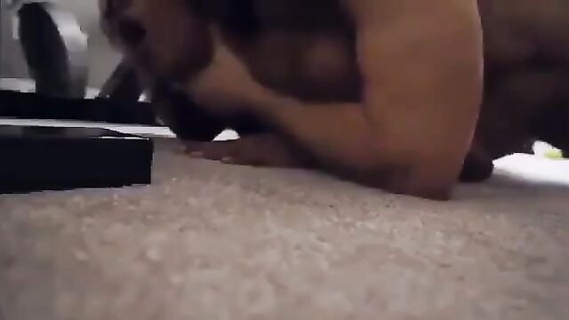 Ebony teen tries a big white cock for the first time ever