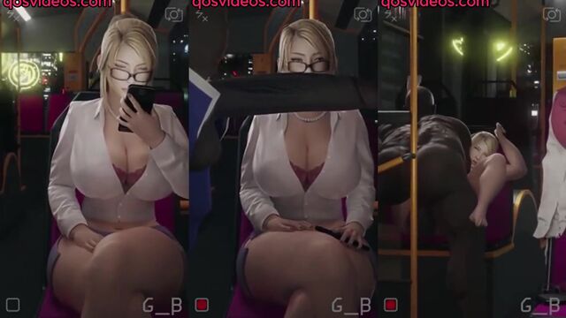 Blonde woman fucked by BBC in public, animated style