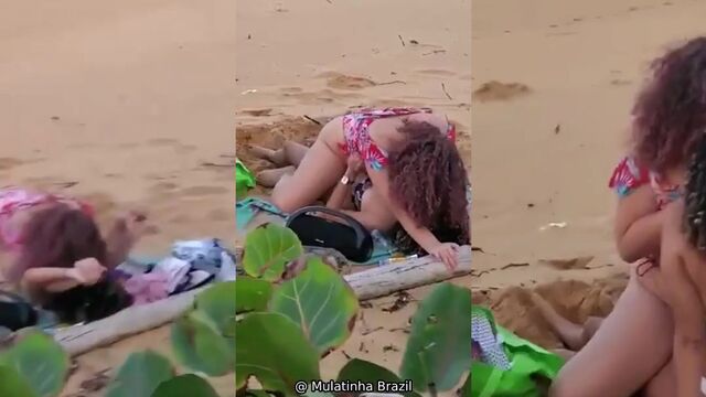 Hot Brazilian girl was flagged while having fun on the beach