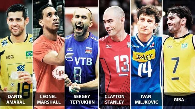 Legends of Volleyball. Giba, Clayton Stanley, Leonel Marshall, Ivan Miljkovic.
